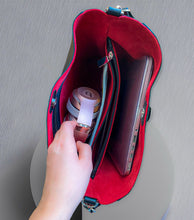 Load image into Gallery viewer, Mia Shoulder Bag in Black & Red