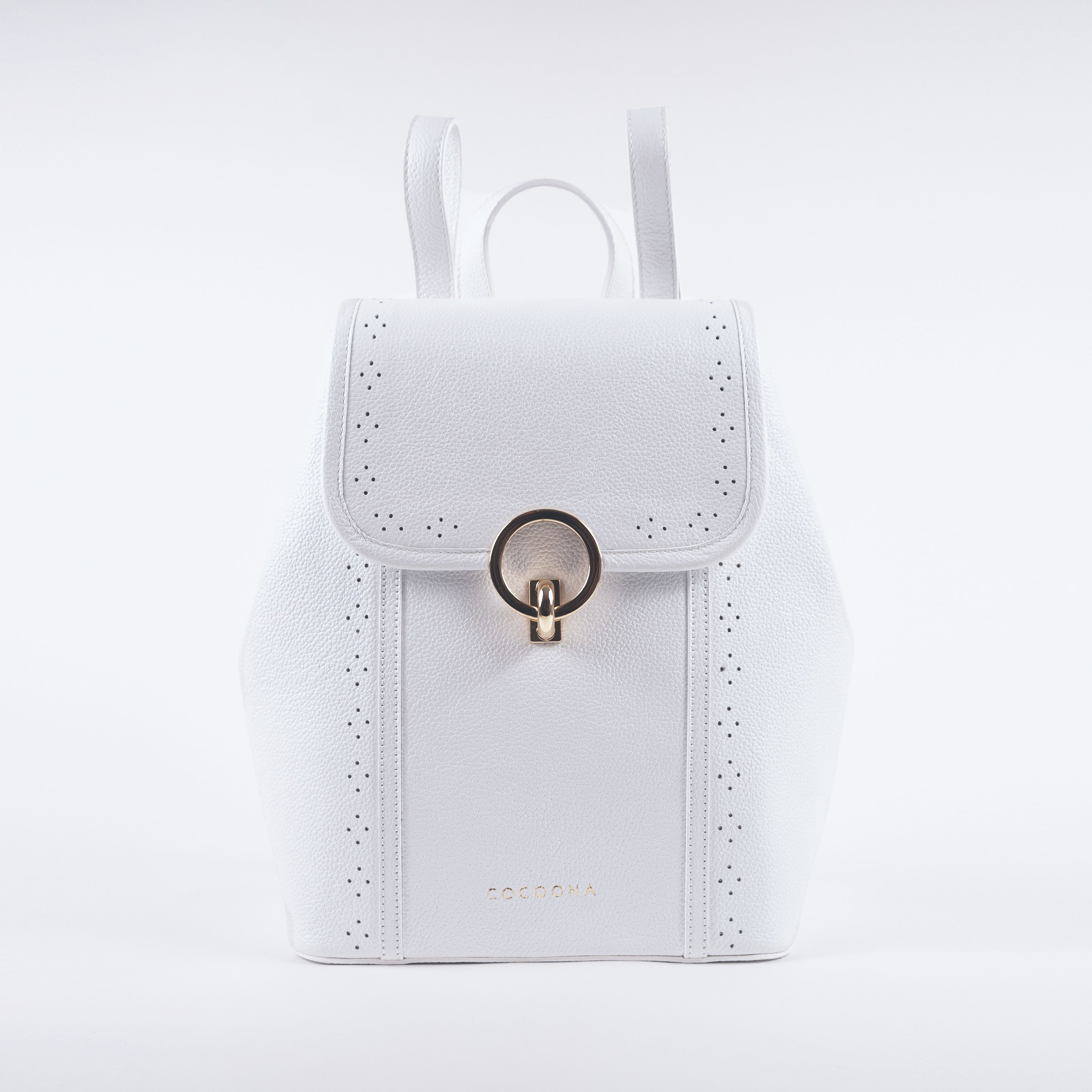 Corneli Leather Backpack in White – COCOONA