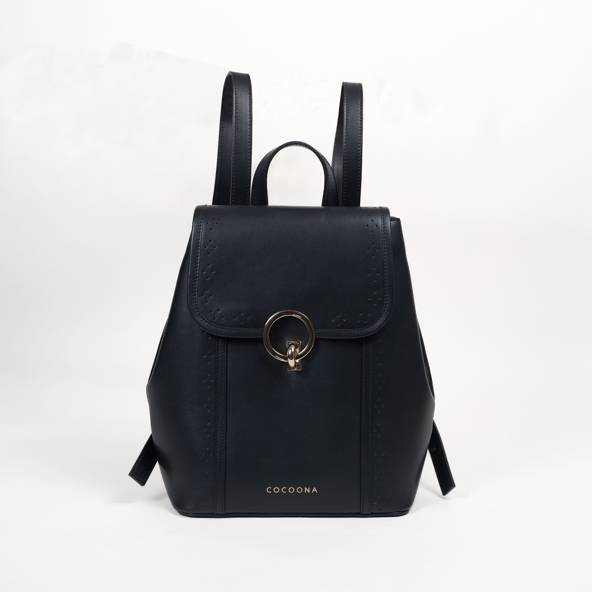 conli leather backpack Corneli Leather Backpack in Black – COCOONA